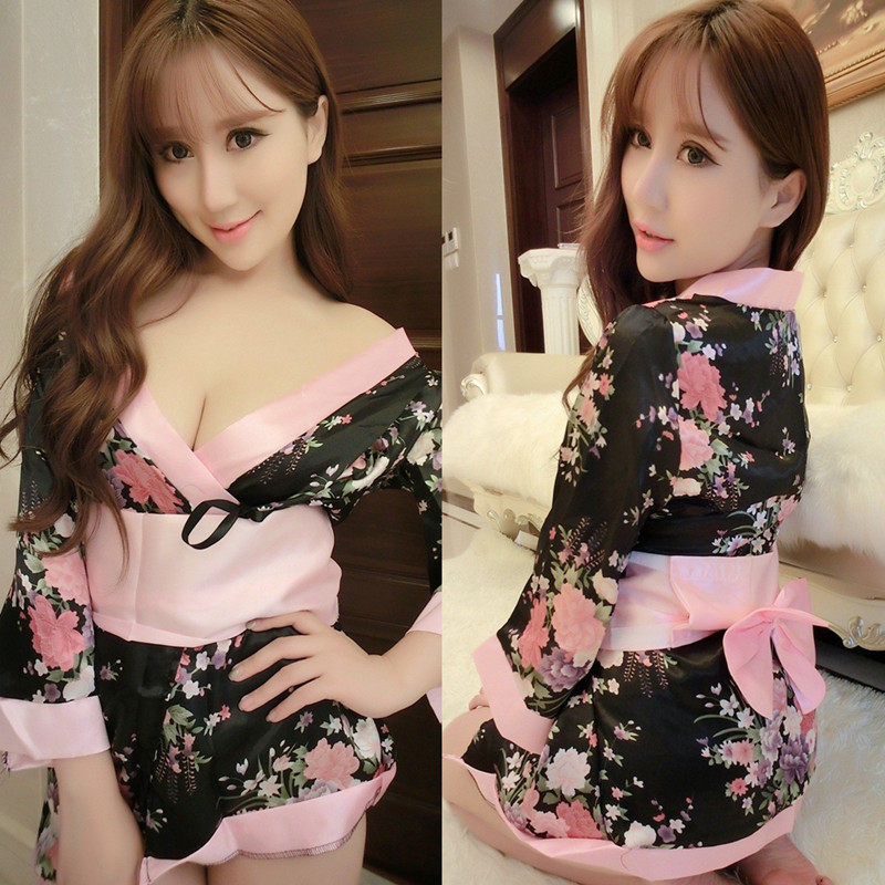 Interest Lingerie Day Style Sexy Kimono Hot Selling Pyjamas Day System Printed Sleeping Robe Uniform Seductive Flirting Suit