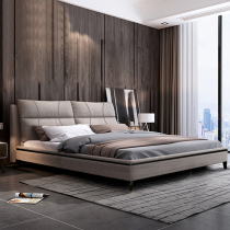 Nordic cloth bed removable and washable simple modern 18 m double bed storage high box bed small family master bedroom wedding bed