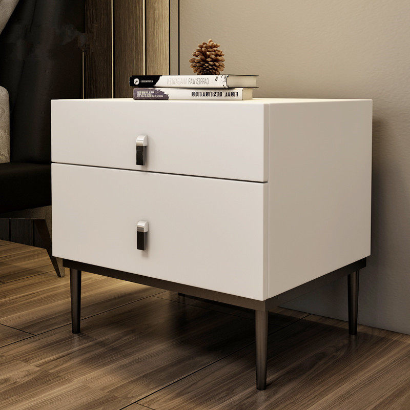 Light luxury bedside cabinet modern simple minimal Nordic drawer leather art storage cabinet bedside cabinet economical storage cabinet