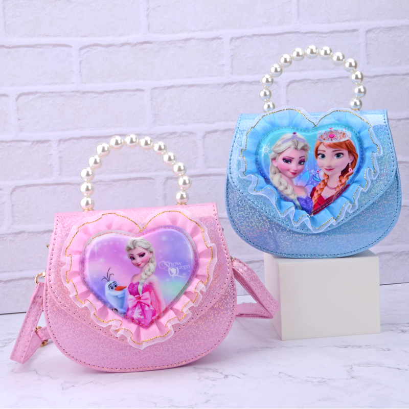 Child Skew Bag LOVE THA PRINCESS HANDBAG BAG GIRL BAG GIRL ICE AND SNOW PACKET NET RED FASHION CUTE CARTOON SINGLE SHOULDER BAG