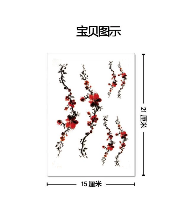 Hình xăm dán không thấm nước nam và nữ cánh tay dài Hàn Quốc hình xăm mô phỏng vô hình mận dán hình xăm cơ thể