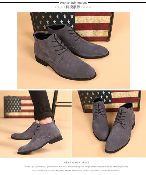 Giày nam mùa đông Giày cotton da lộn Giày cao gót nam cộng với giày da nhung Martin ủng ngắn ủng nam ấm - Giày ống giày nam lacoste