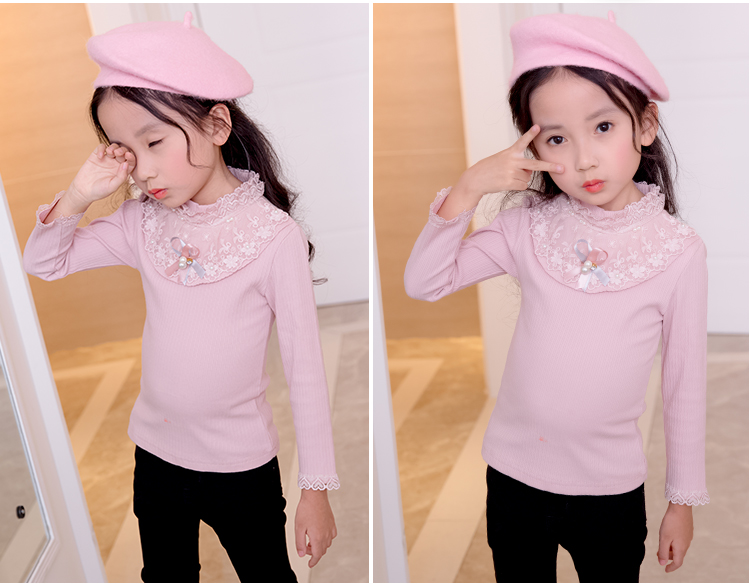 Mùa thu đông cô gái chạm đáy 2018 bé trai ngoại ngoại khí cộng với áo nhung dày quần áo trẻ em cotton dài tay áo thun ao thun be trai han quoc