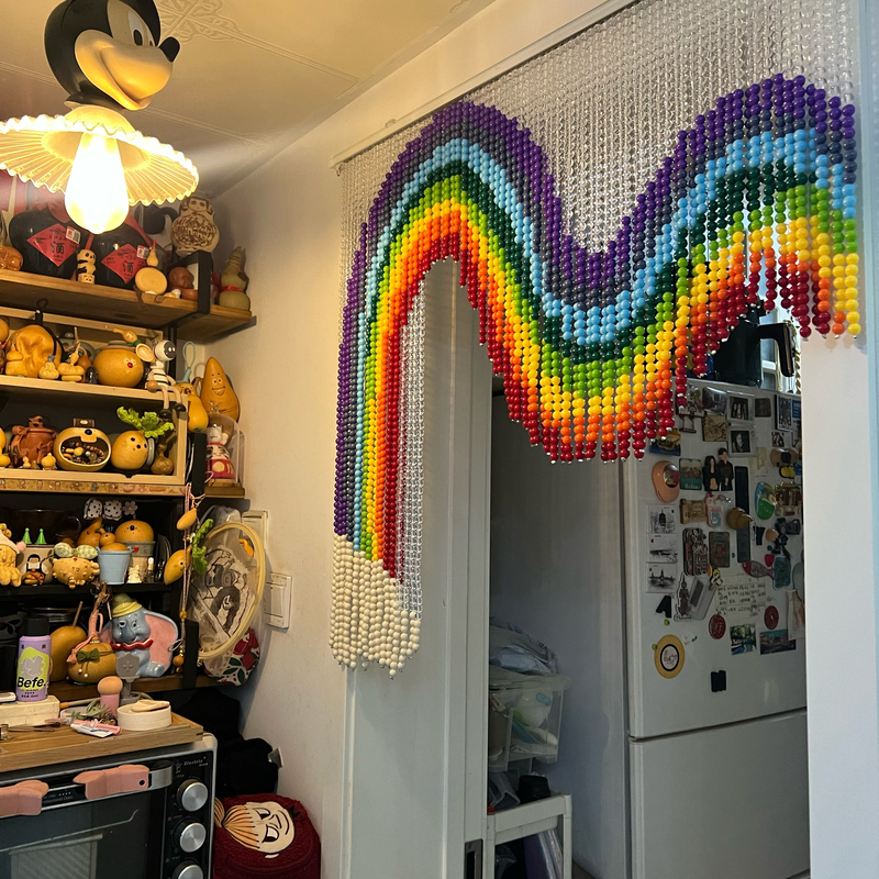 Luckytochangchang Rainbow Beaded Door Curtain Bead Curtain Partition Curtain