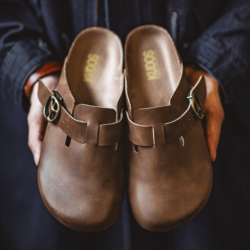 Madden Muller Shoes, Crazy Horse Leather Slip-On Half-Slip Men's Shoes, New Thick-Soled Outdoor Cork Toe Casual Retro Slippers Madden Muller Shoes, Crazy Horse Leather Slip-On Half-Slip Men's Shoes, New Thick-Soled Outdoor Cork Toe Casual Retro Slippers