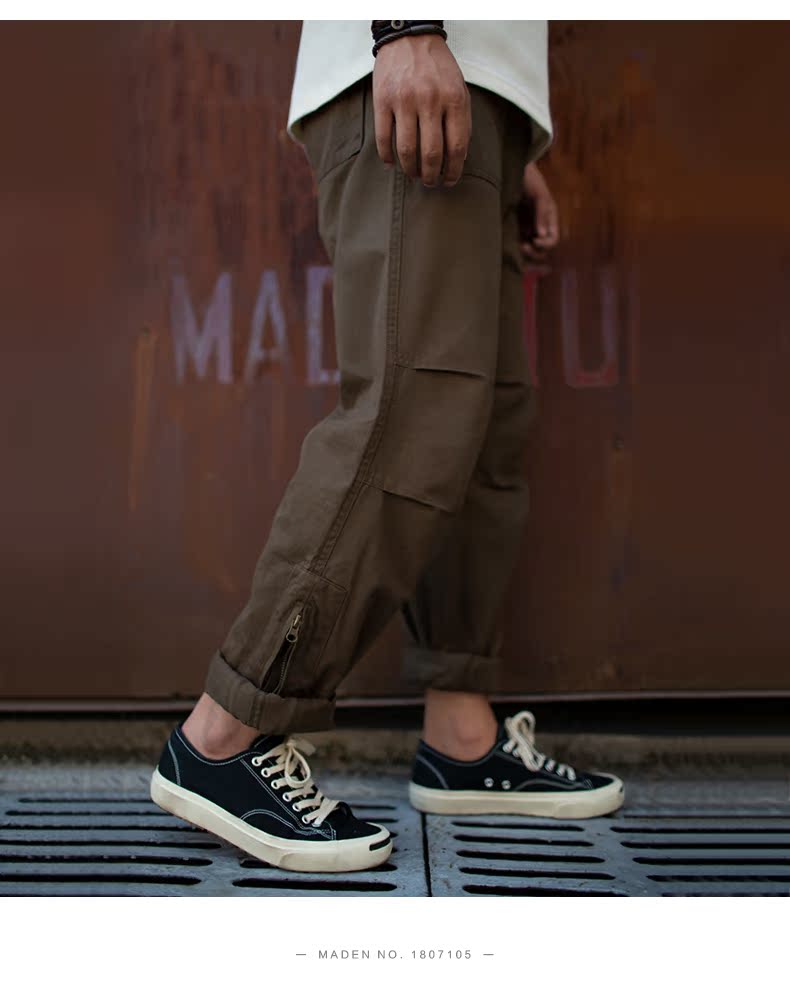 Madden dụng cụ retro Mỹ dụng cụ dụng cụ quân sự Ami kaki xanh quân đội quần túi lớn quần short kaki nam