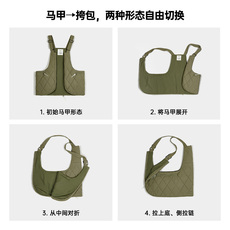 Жилеты 马登工装山系户外绗缝多功能马甲大容量斜挎包加棉坎肩背心男秋 Maden