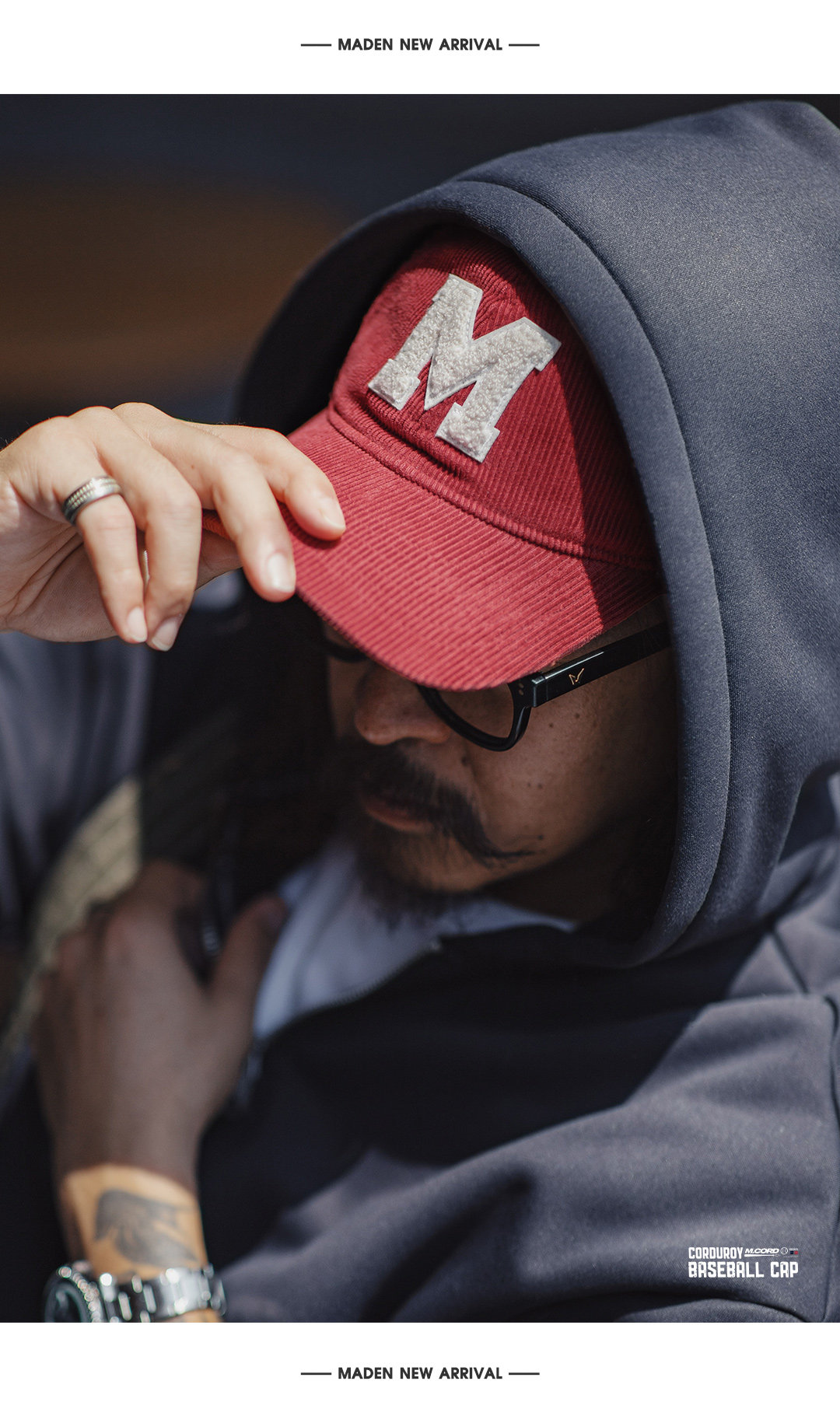 MADEN Corduroy Embroidered Baseball Cap