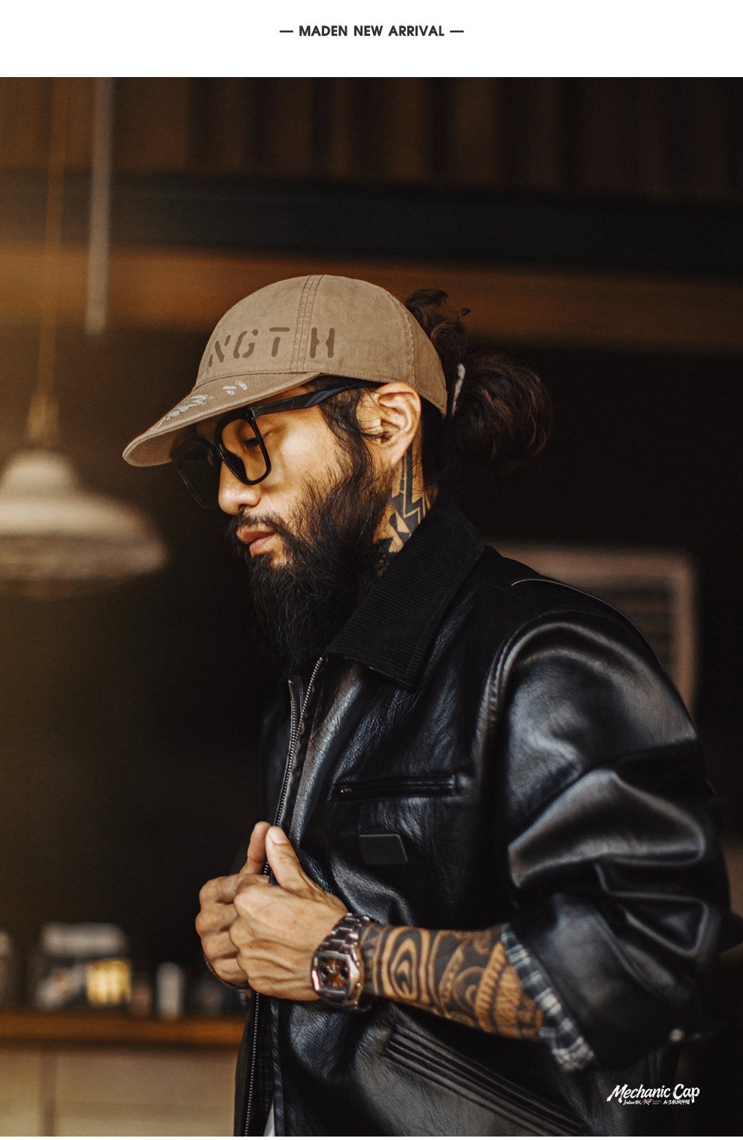 MADEN Canvas Flat Brim Baseball Cap