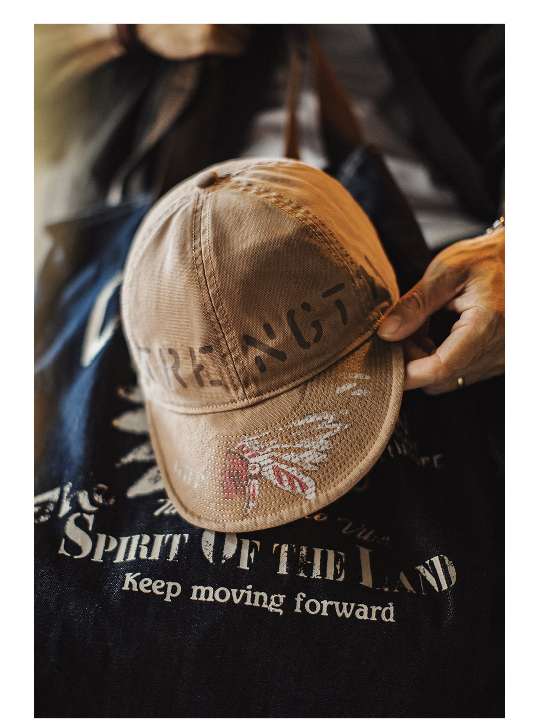 MADEN Canvas Flat Brim Baseball Cap
