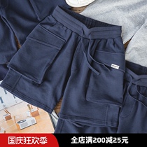 Madden overalls Japanese P44 big pocket shorts knitted sports five-point pants military industry Ami Kar breeches mens summer