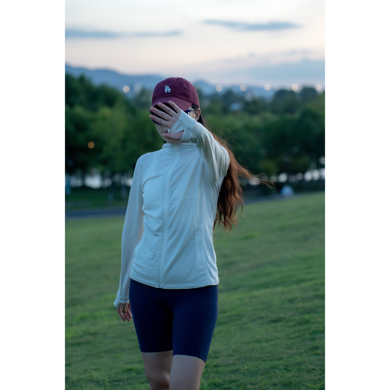 New Autumn and Winter Machine Washable Merino Wool Outdoor Sports Running and Hiking Hooded Jacket Terry Coat for Women