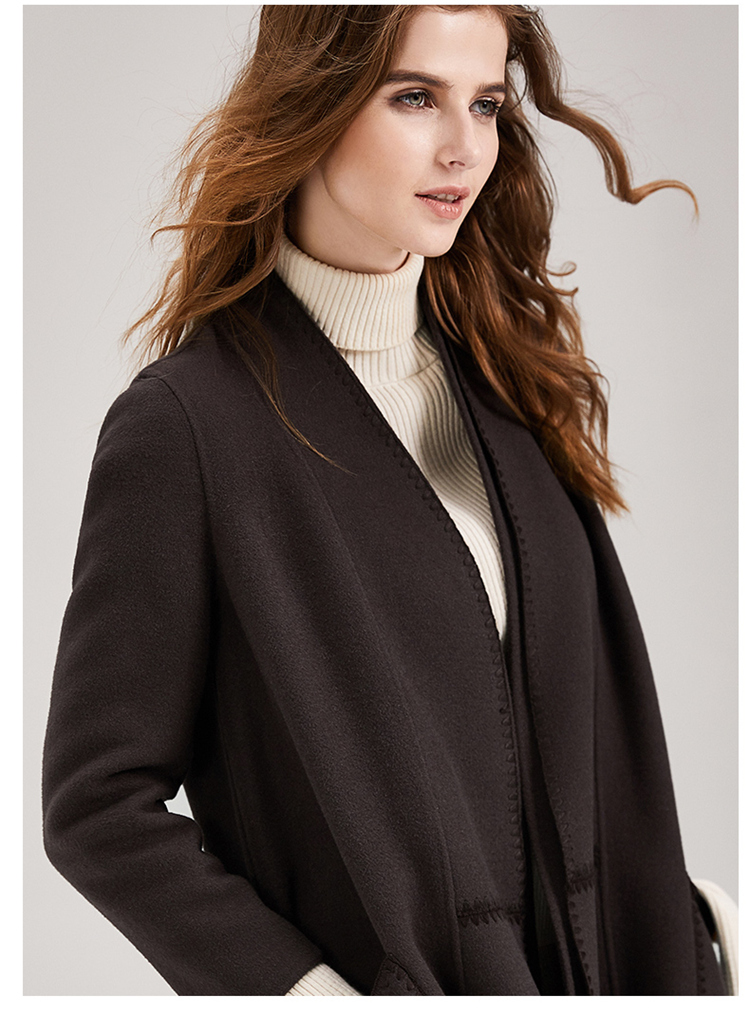 Áo khoác cashmere hai mặt 2017 mùa thu đông Châu Âu và Hoa Kỳ phần dài của quần áo len nữ mở - Áo len lót đôi mẫu áo dạ đẹp 2021