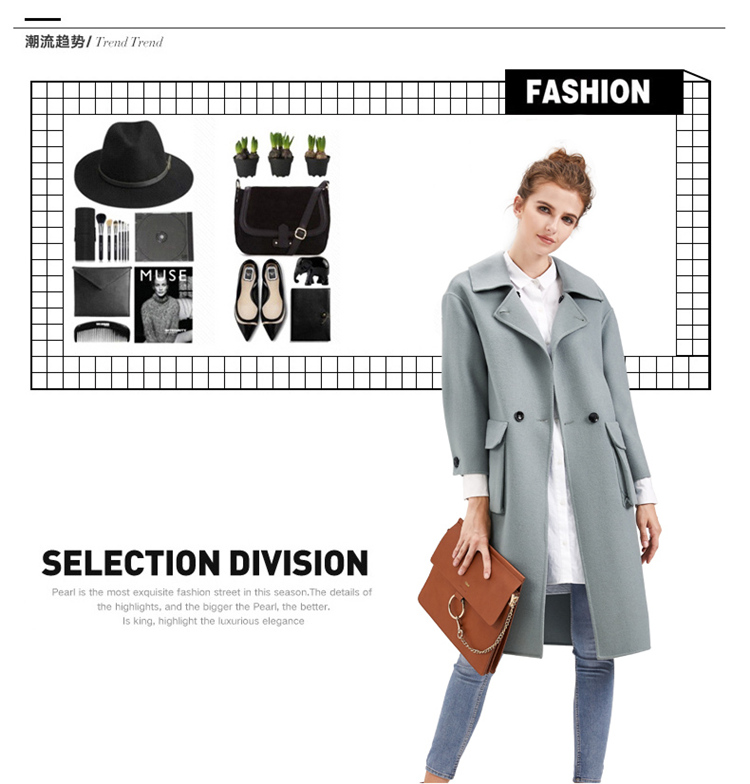 Áo len lông cừu ga châu Âu 2018 thu đông Châu Âu và Hoa Kỳ áo dài hai mặt áo cashmere - Áo len lót đôi áo khoác dài nữ
