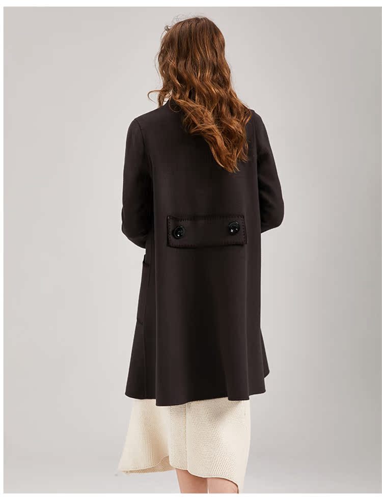 Áo khoác cashmere hai mặt 2017 mùa thu đông Châu Âu và Hoa Kỳ phần dài của quần áo len nữ mở - Áo len lót đôi mẫu áo dạ đẹp 2021