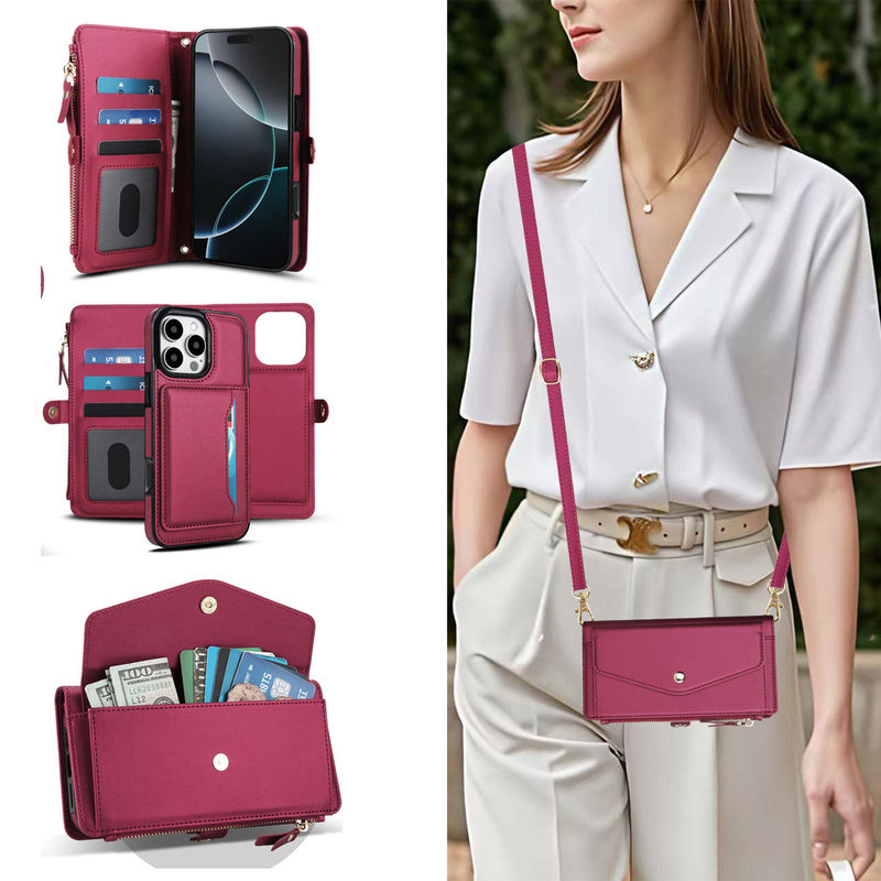 Card-Insertable Samsung S26 Phone Case, New Detachable Wallet S25 Ultra Protective Cover, Flip Cover Anti-Drop S23 Case, S24 with Card Holder Wallet, S22 Stylish Leather Magnetic Crossbody Women's Model