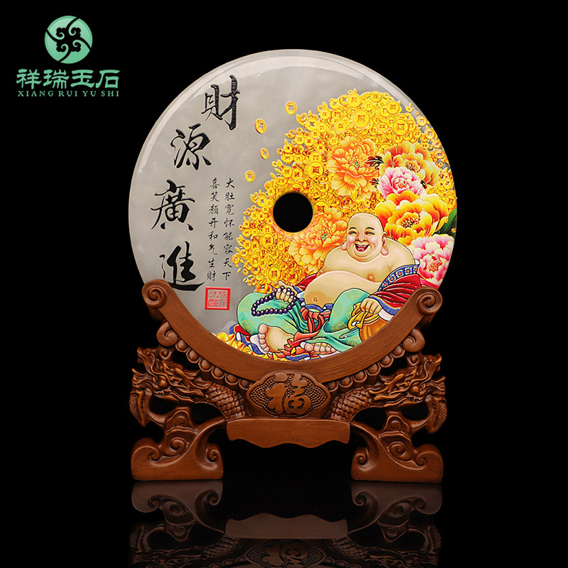 Natural jade safe buckle decoration Living room wine cabinet decoration Housewarming new home Wedding gift Business gift customization