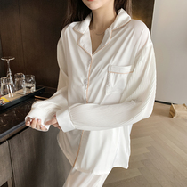 2021 New Ice Silk Sleepwear Womens Spring Summer Long Sleeves Net Red Explosive Superior Sexy sexy home clothes two sets