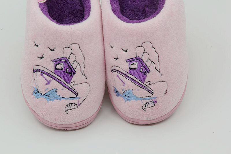 Pantoufles enfants en suède pour hiver - semelle caoutchouc - Ref 1004594 Image 22