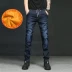 Học sinh trung học cơ sở cộng với quần nhung thun thun jeans nam thanh niên 13-14-15-16-18 plus quần cotton quần áo nam hàng hiệu Cao bồi
