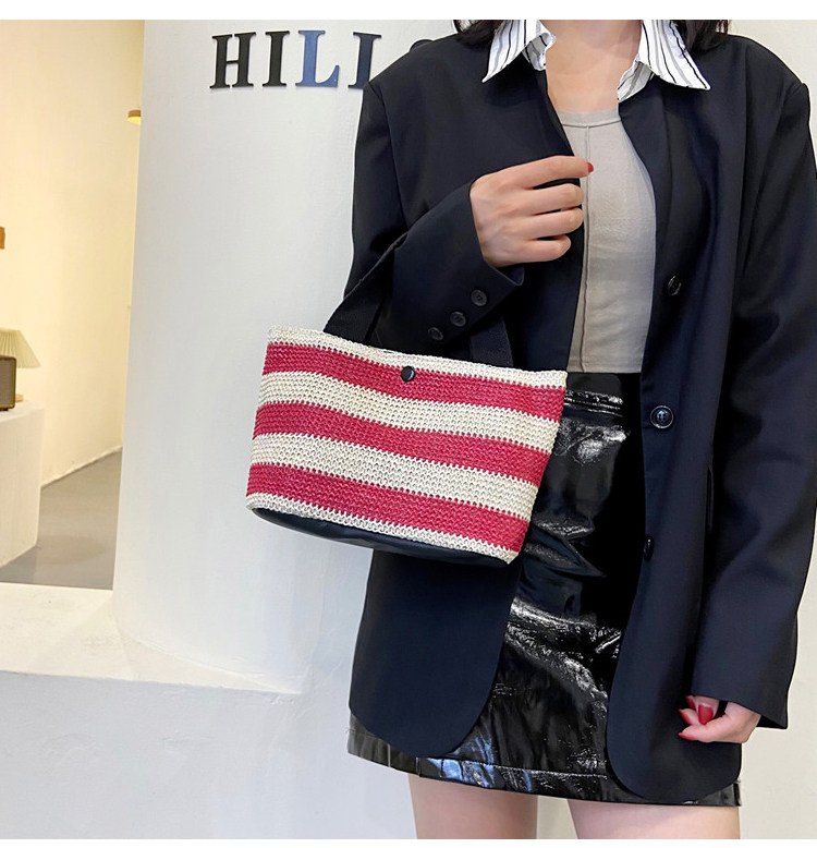 Woven bag, women's fabric bag, 2021 Summer new trendy fashion, trendy hand-held bag, shoulder bag, stylish design, tote bag undefined