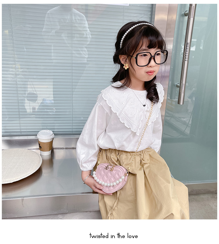 New children's small round bag 2021 new style fashionable diamond-shaped little Chanel mini single-shoulder bag chain stylish crossbody bag undefined