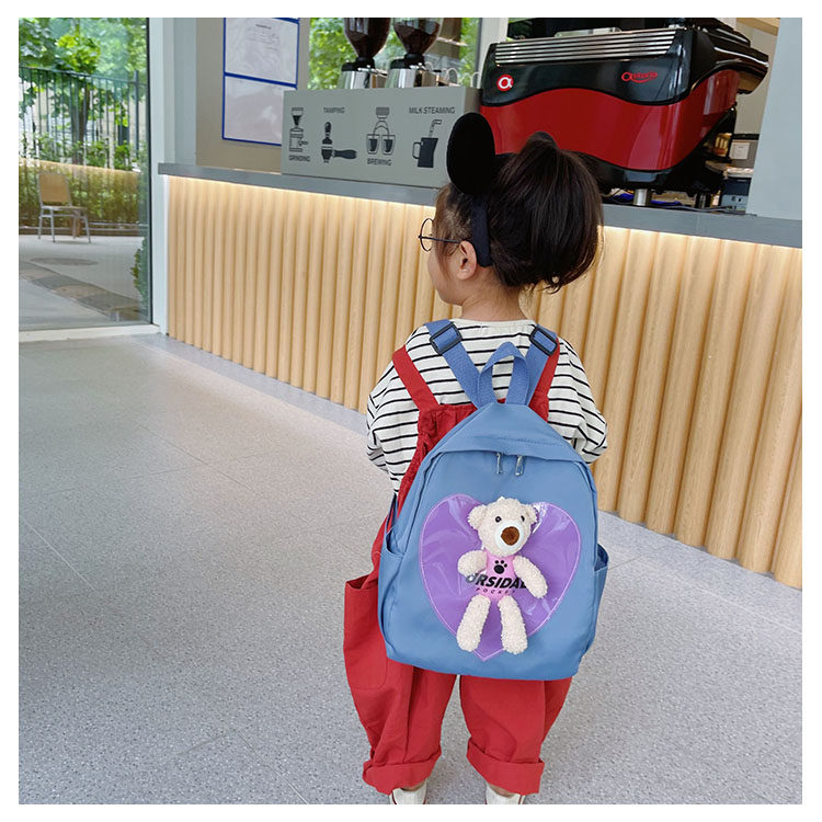 The new kindergarten schoolbag is lightweight and can prevent children from getting lost. The cute and super cute little bear baby is a trend of children's double-shoulder schoolbags undefined