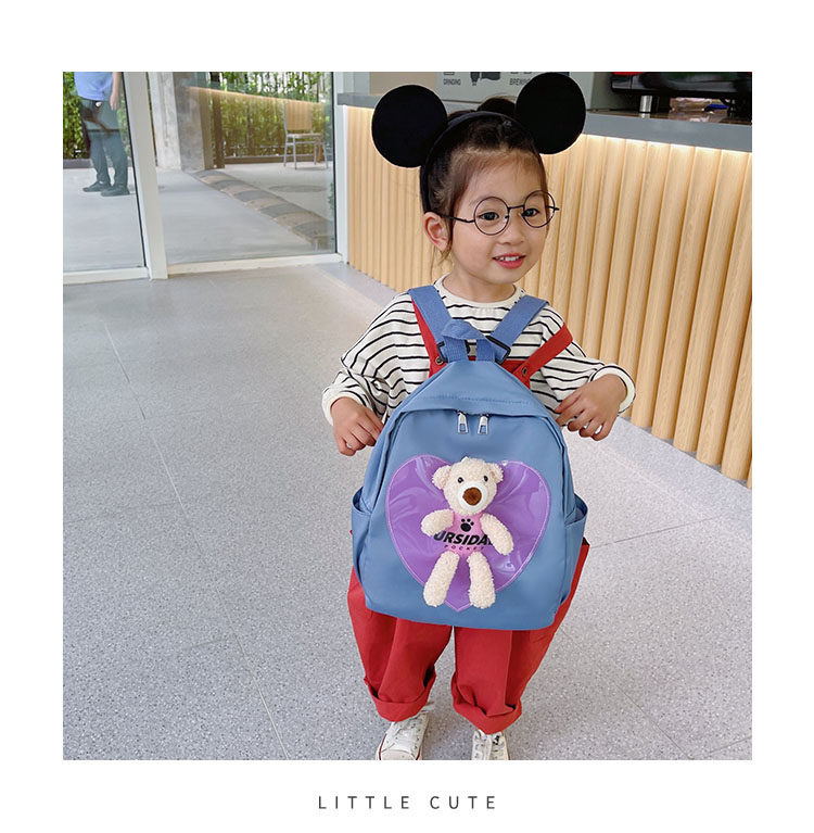 The new kindergarten schoolbag is lightweight and can prevent children from getting lost. The cute and super cute little bear baby is a trend of children's double-shoulder schoolbags undefined