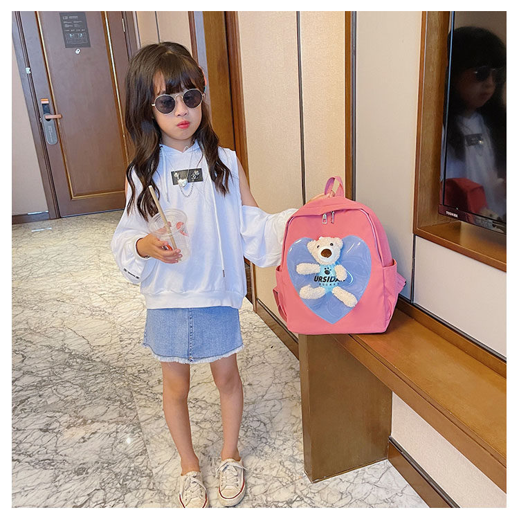 The new kindergarten schoolbag is lightweight and can prevent children from getting lost. The cute and super cute little bear baby is a trend of children's double-shoulder schoolbags undefined