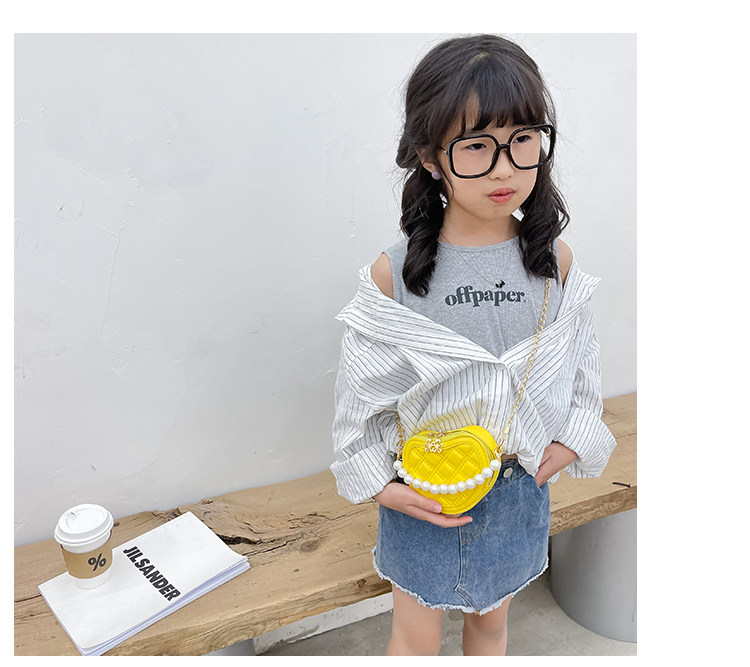 New children's small round bag 2021 new style fashionable diamond-shaped little Chanel mini single-shoulder bag chain stylish crossbody bag undefined
