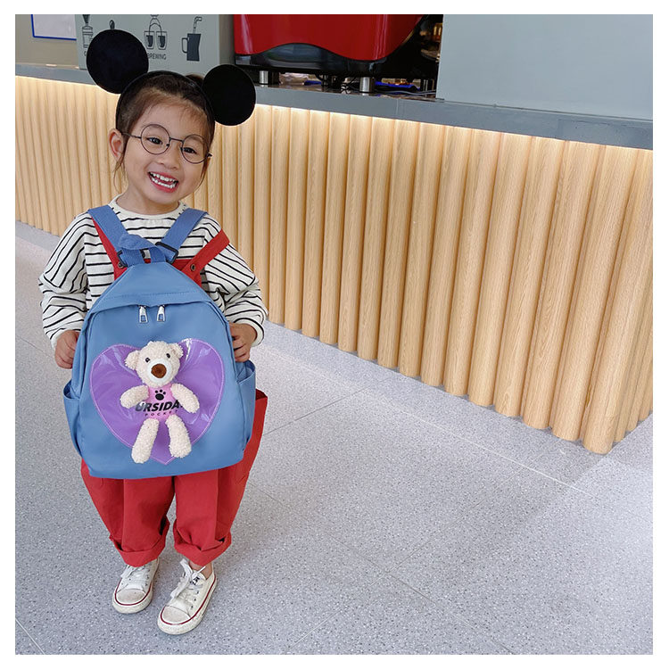 The new kindergarten schoolbag is lightweight and can prevent children from getting lost. The cute and super cute little bear baby is a trend of children's double-shoulder schoolbags undefined