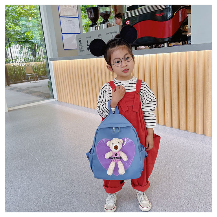 The new kindergarten schoolbag is lightweight and can prevent children from getting lost. The cute and super cute little bear baby is a trend of children's double-shoulder schoolbags undefined