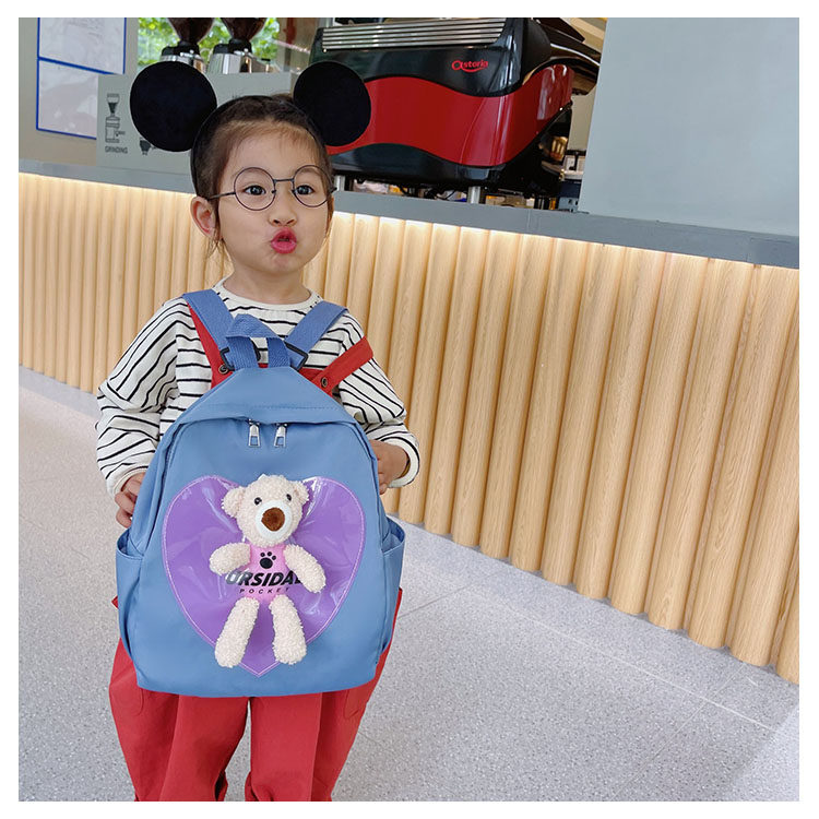 The new kindergarten schoolbag is lightweight and can prevent children from getting lost. The cute and super cute little bear baby is a trend of children's double-shoulder schoolbags undefined