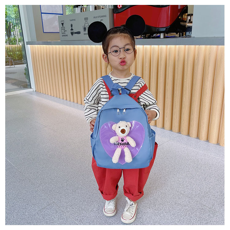 The new kindergarten schoolbag is lightweight and can prevent children from getting lost. The cute and super cute little bear baby is a trend of children's double-shoulder schoolbags undefined