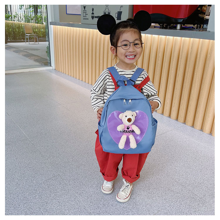 The new kindergarten schoolbag is lightweight and can prevent children from getting lost. The cute and super cute little bear baby is a trend of children's double-shoulder schoolbags undefined