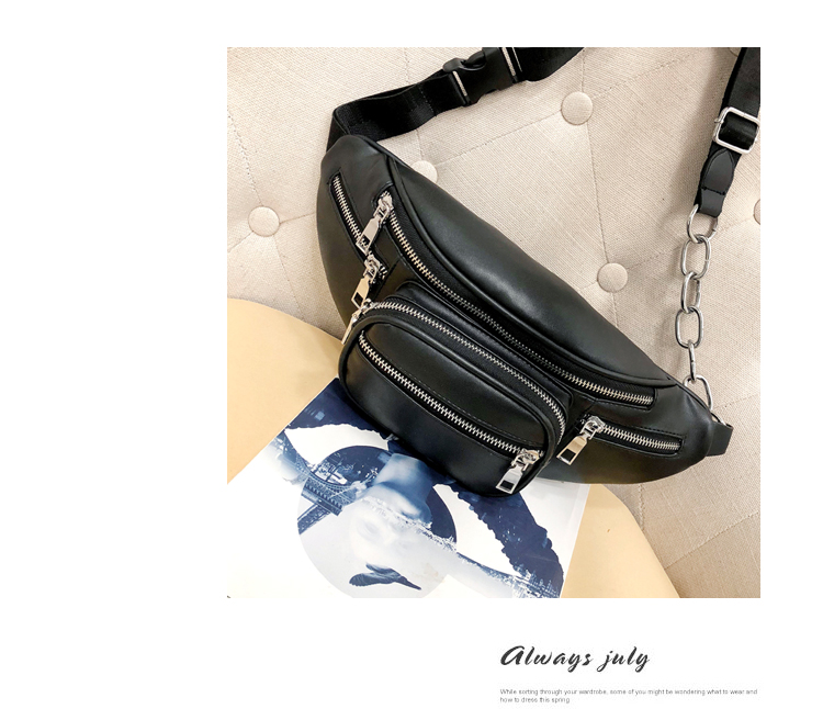 Unisex Elegant Streetwear Solid Color PU Waist Bags display picture 18