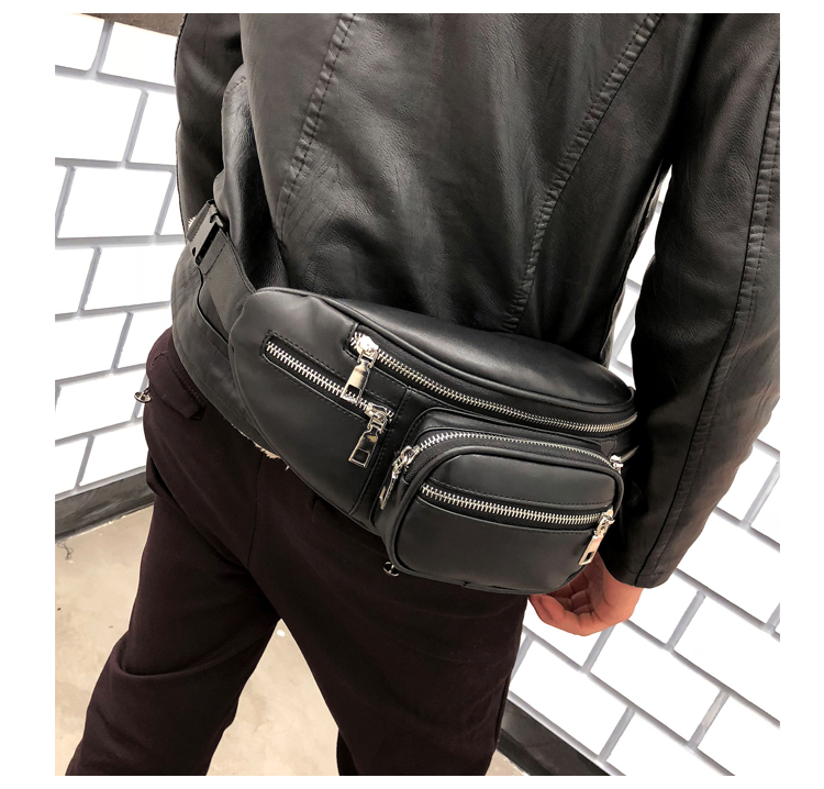 Unisex Elegant Streetwear Solid Color PU Waist Bags display picture 3