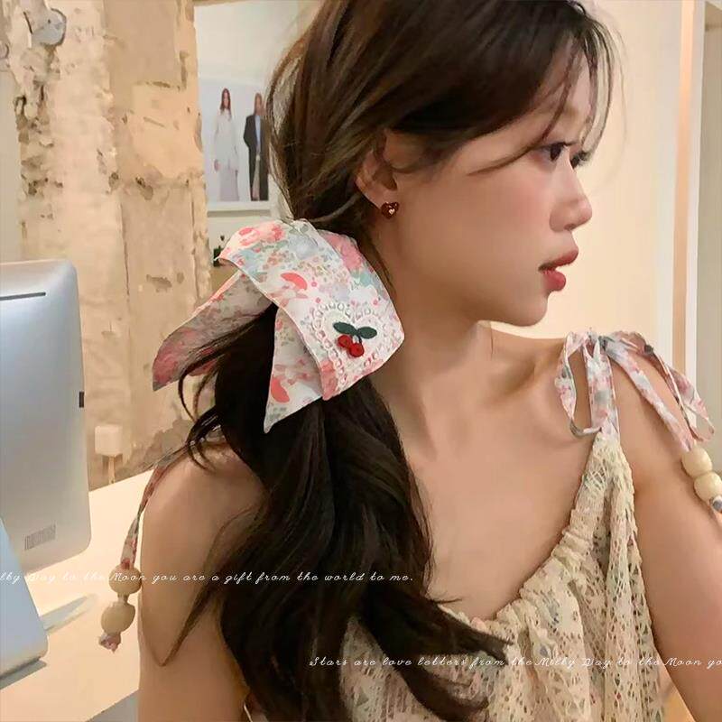 2025新款甜美樱桃碎花头绳发圈高级感方巾女款发花头饰如何选购？
