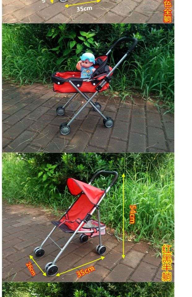 Trẻ em đồ chơi xe đẩy búp bê cô gái cô gái chơi nhà đồ chơi xe đẩy đồ chơi xe đẩy em bé bộ đồ chơi trang điểm