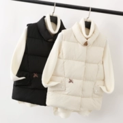 Áo cotton nữ ngắn đoạn mùa thu và mùa đông phiên bản mới của Hàn Quốc lỏng lẻo áo vest cotton thêu vai áo vest dày thủy triều