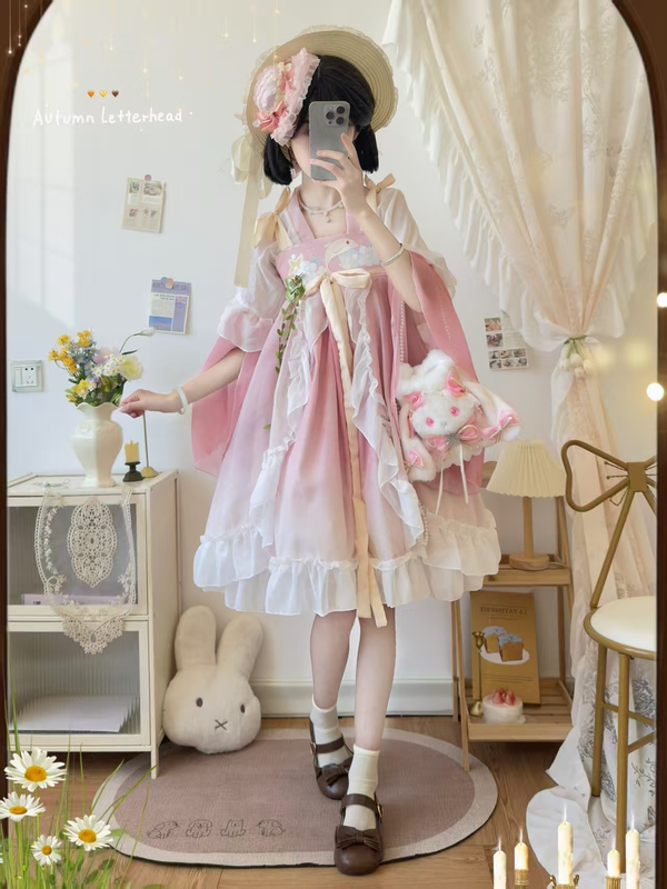 Lanyunge [Star] Original Hanfu Women's Qi Xiong Ruqun Elastic Waist Han Element Modified Fairy Princess Dress Summer Style