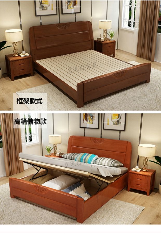 Giường gỗ nguyên khối 1,35 m 1,2 m giường trẻ em rộng 1 mét áp suất cao lưu trữ giường 135 giường đơn màu trắng 1M - Giường mẫu giường gỗ đẹp