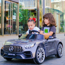 Mercedes-Benz childrens electric car four-wheel can sit adult baby double toy car remote control car male and female child stroller