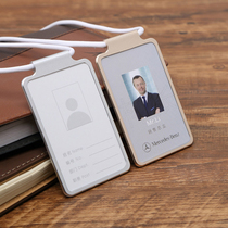 DEZHI creative aluminum alloy work card metal badge employee card certificate card set lanyard work permit customization