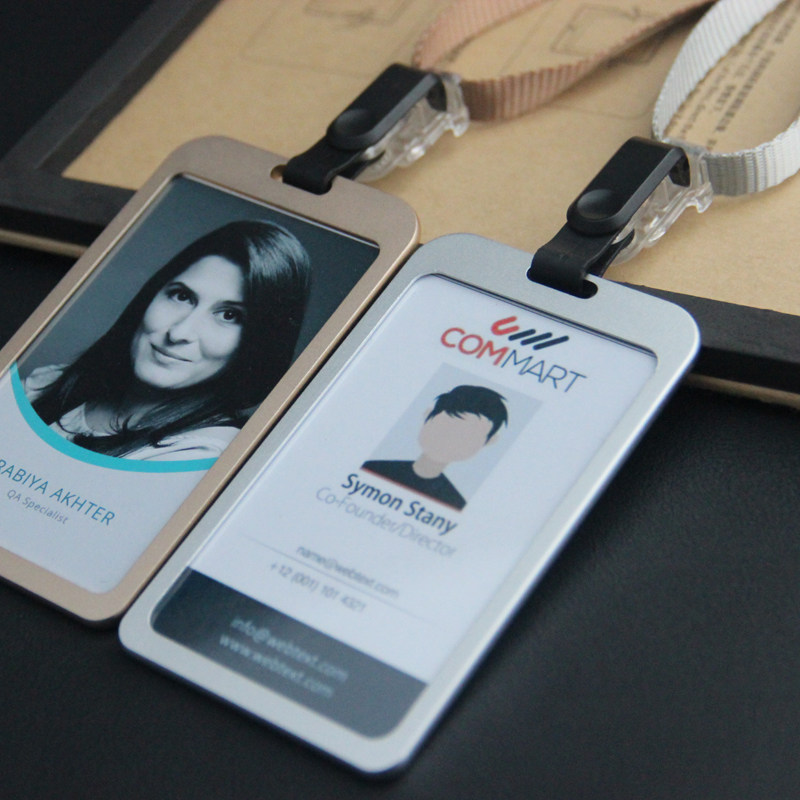 DEZHI-Badge sleeve plus lanyard work card ID card badge lanyard card sleeve aluminum alloy lanyard high-end