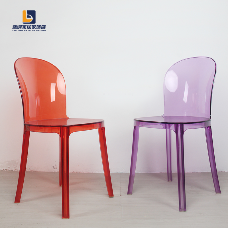Creative designer computer chair crystal plastic dining chair acrylic transparent chair soft bag leisure chair European style