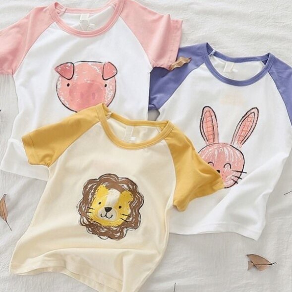 Children's short-sleeved T-shirt boys' clothing girls baby children's half-sleeved shirts big children's summer clothes baby bottoming shirt tops for children