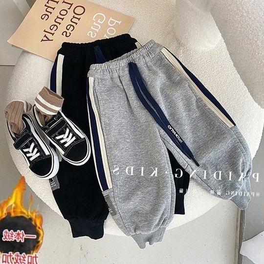 儿1童休闲纯棉松束脚裤卫裤中小2童时尚宽子2023秋季新款宝宝长裤