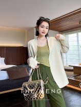 Dreamdream THEHEENG reunited with Acetate Temperament Elegant Wind Designer Subsection No Collar Slim Suit Jacket Lady Summer