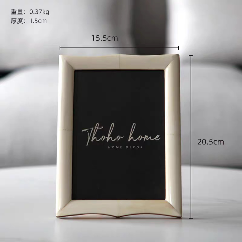Indian Imported Cow Bone Simple Modern Light Luxury Creative Photo Frame Desktop Display American-Style Photo Frame Soft Decoration Ornament
